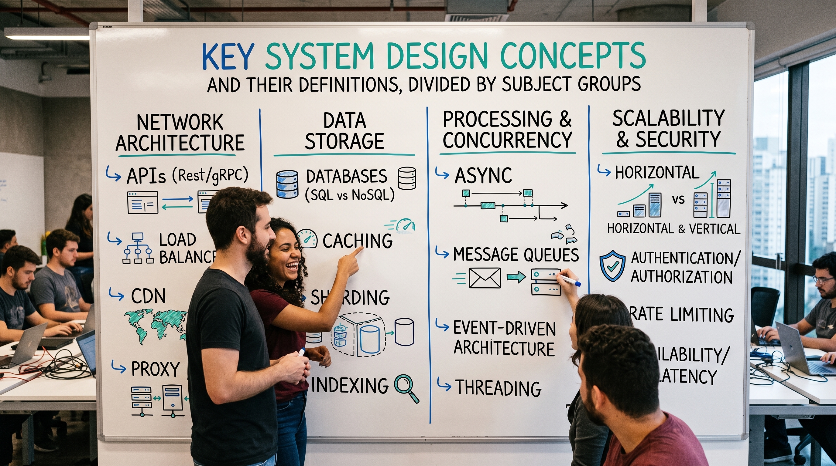 Conceitos-chave de System Design e suas definições.